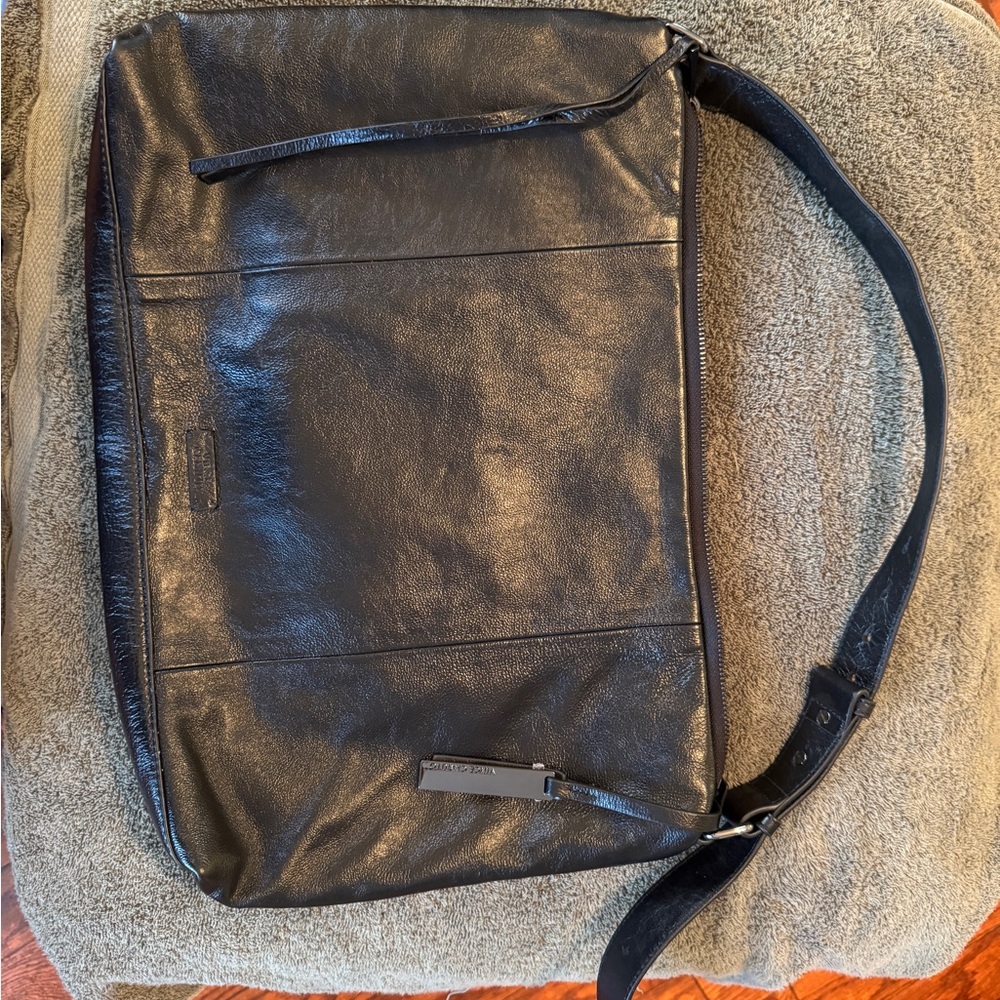 Vince Camuto Black Shoulder Bag with Vintage Matte Finish